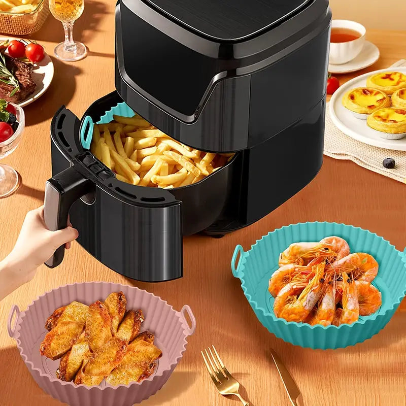 7.5"/8" Reusable Silicone Air Fryer Basket for 3-5 Qt