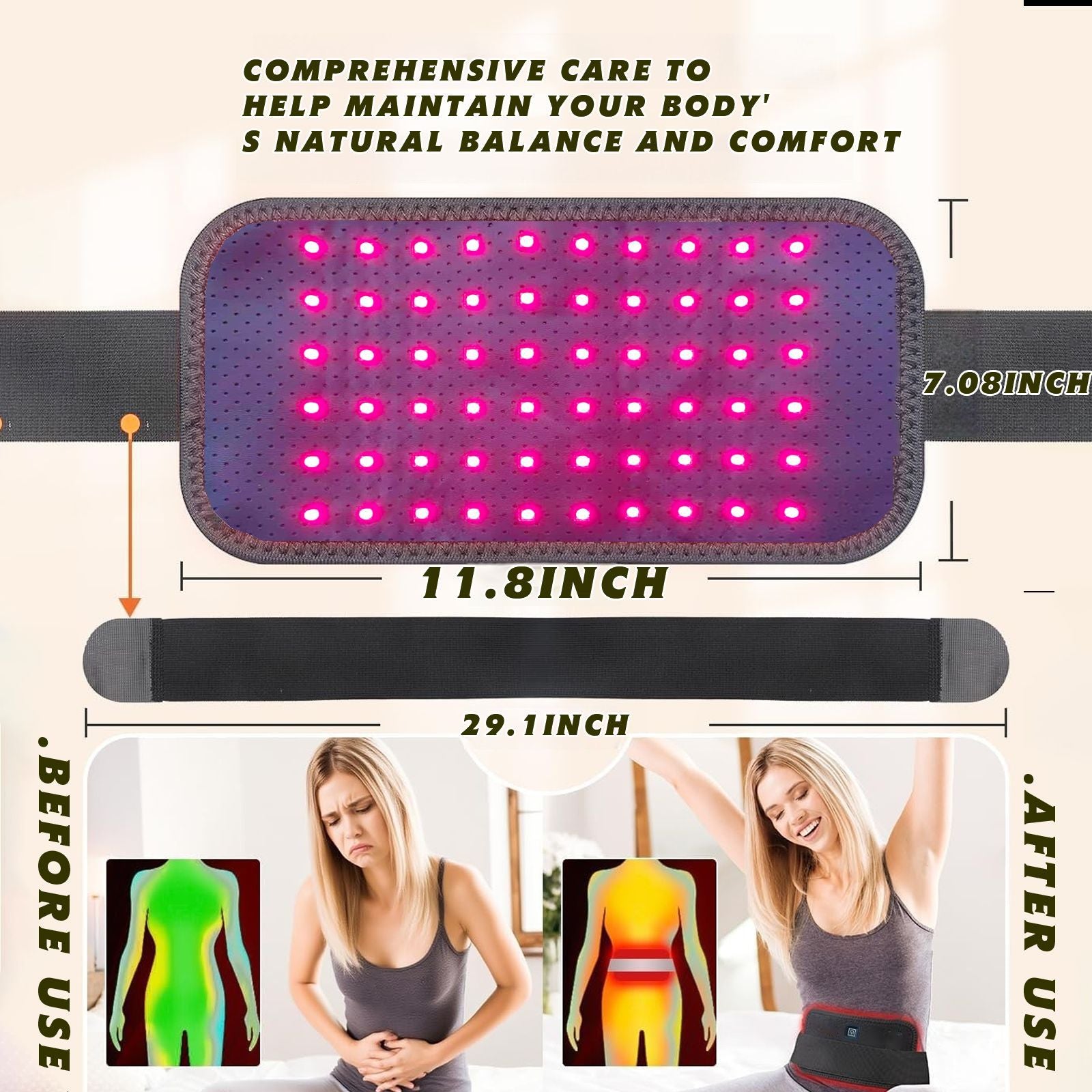 Red Light Therapy Heating Waist Belt