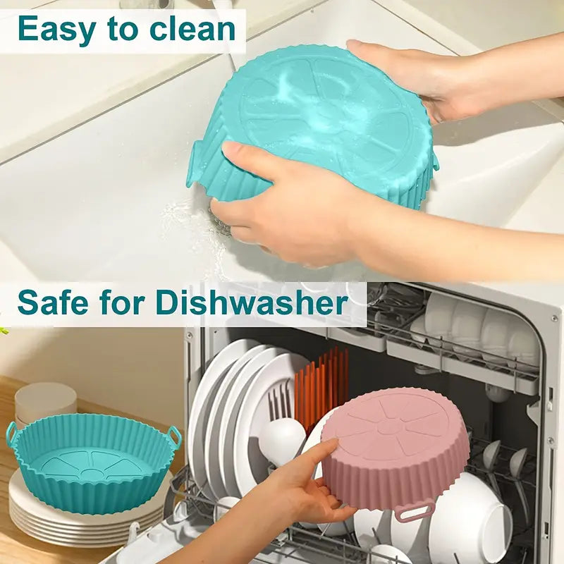 7.5"/8" Reusable Silicone Air Fryer Basket for 3-5 Qt