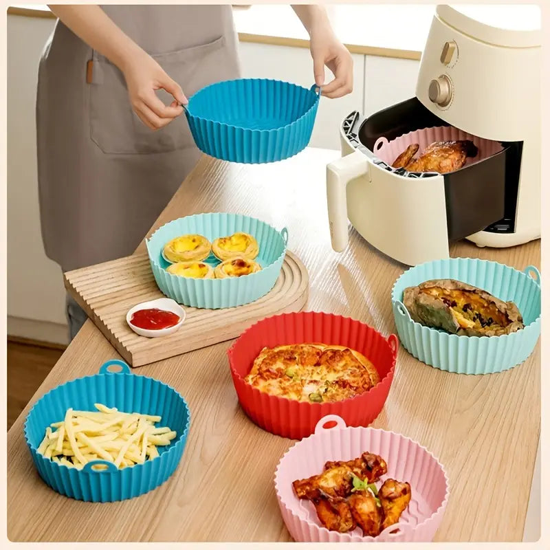 7.5"/8" Reusable Silicone Air Fryer Basket for 3-5 Qt
