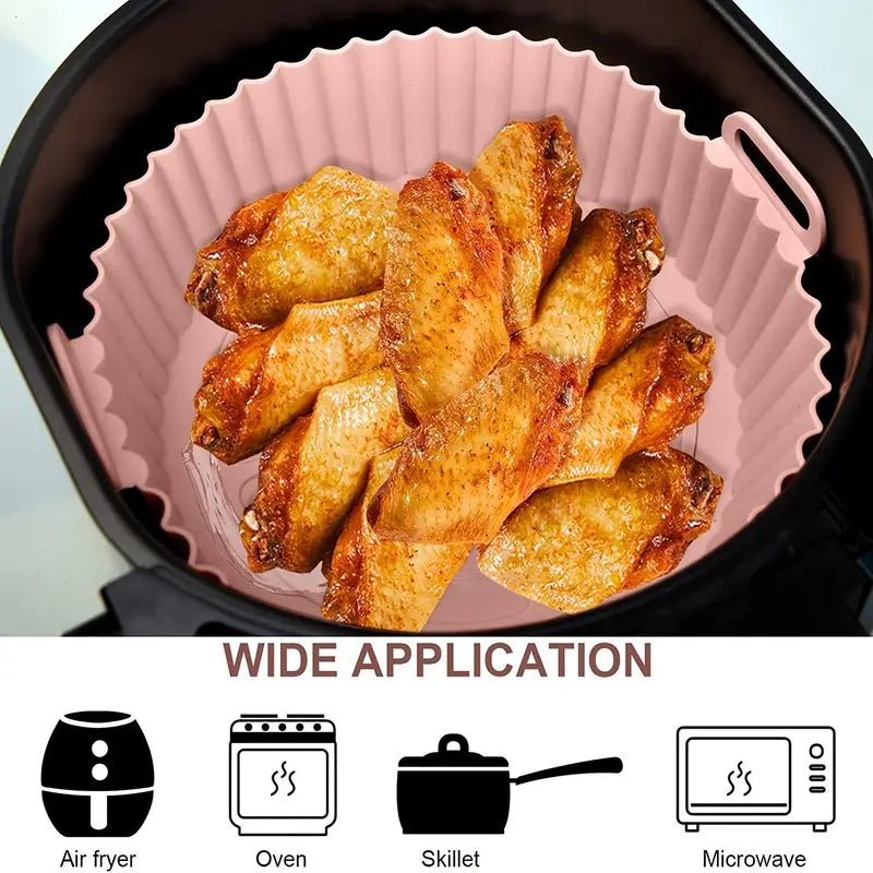7.5"/8" Reusable Silicone Air Fryer Basket for 3-5 Qt