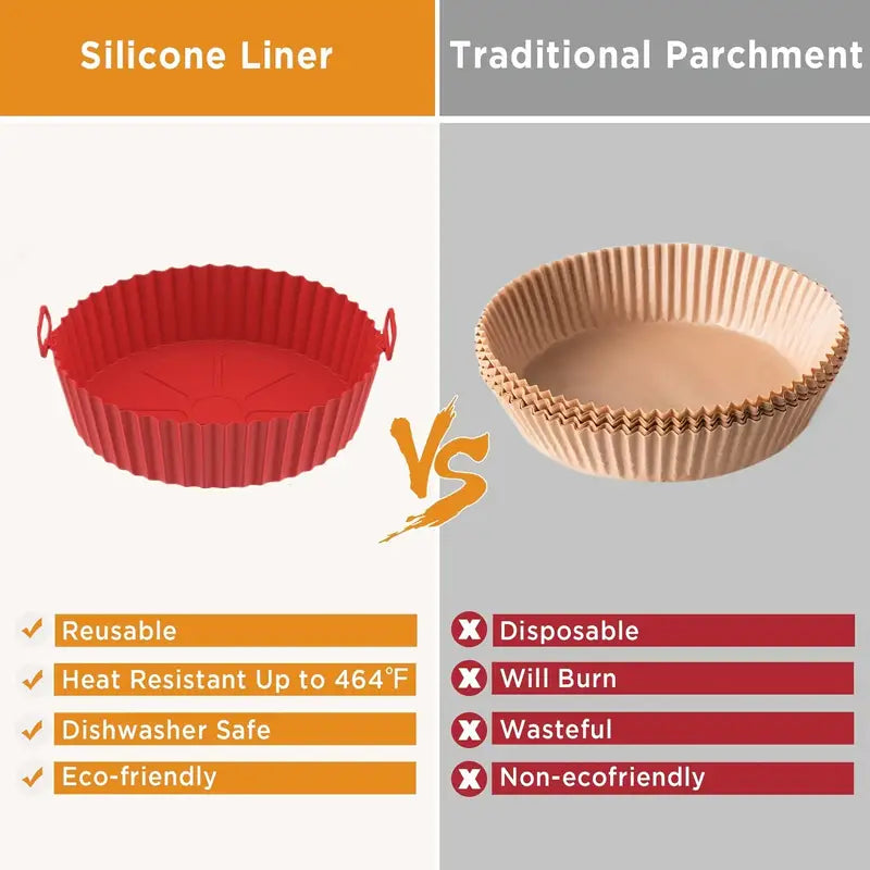 7.5"/8" Reusable Silicone Air Fryer Basket for 3-5 Qt
