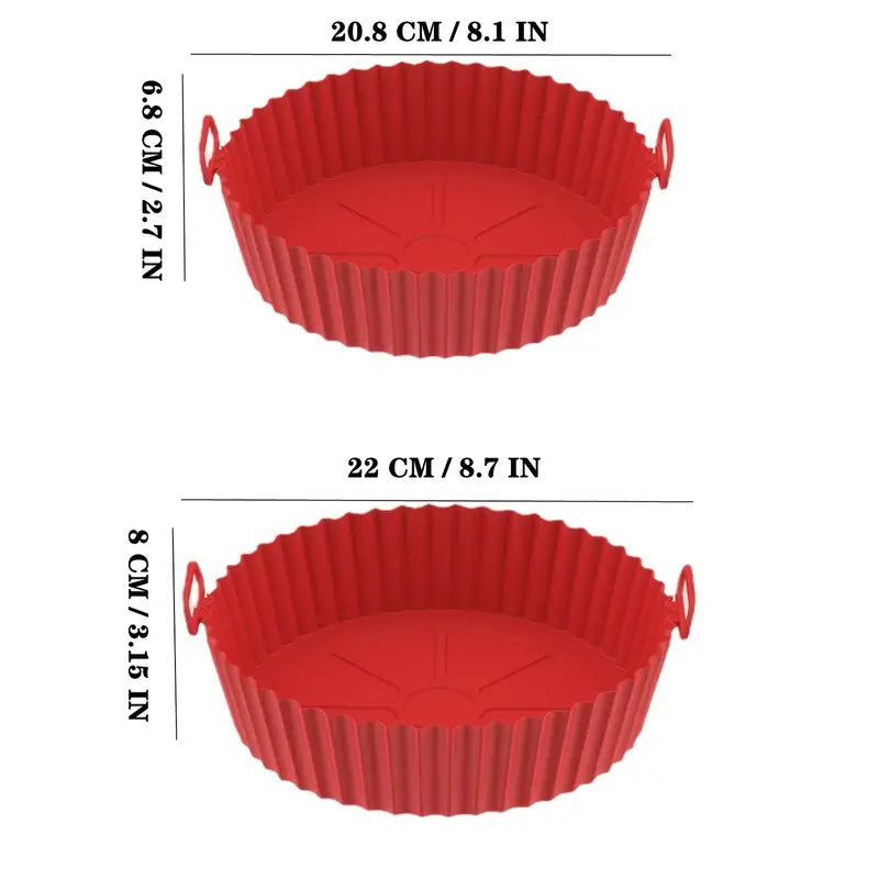 7.5"/8" Reusable Silicone Air Fryer Basket for 3-5 Qt