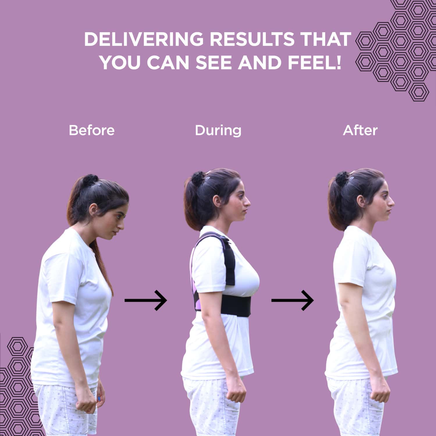 AuFlex Magnetic Back Brace Posture Corrector Belt for Men and Women